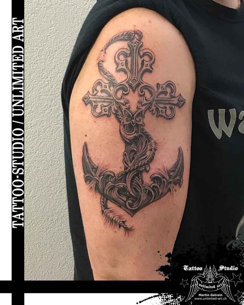 Anchor Cross Tattoo 2
