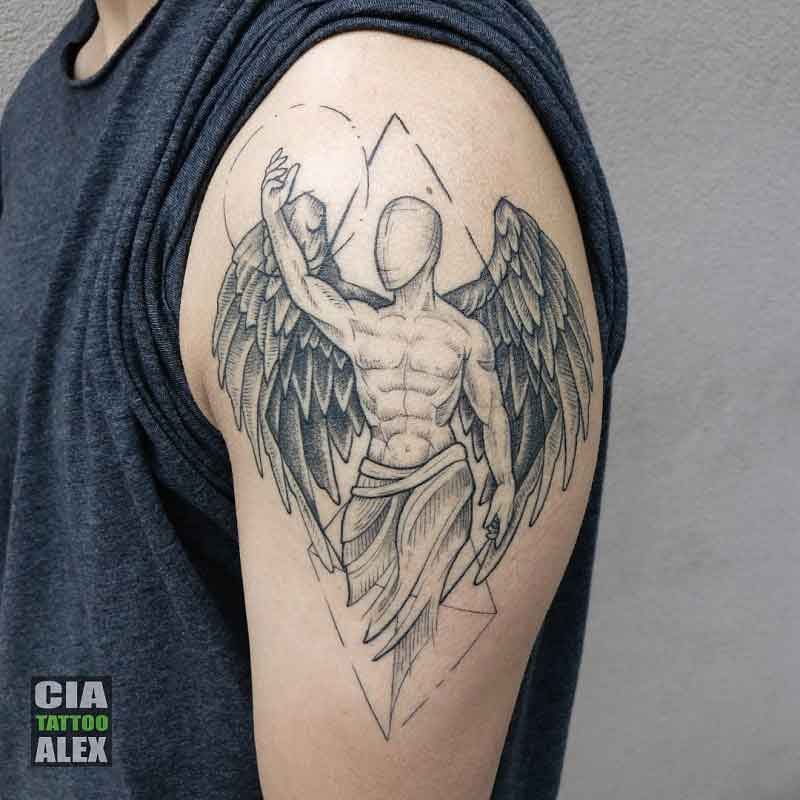 Angel Geometric Tattoo 1