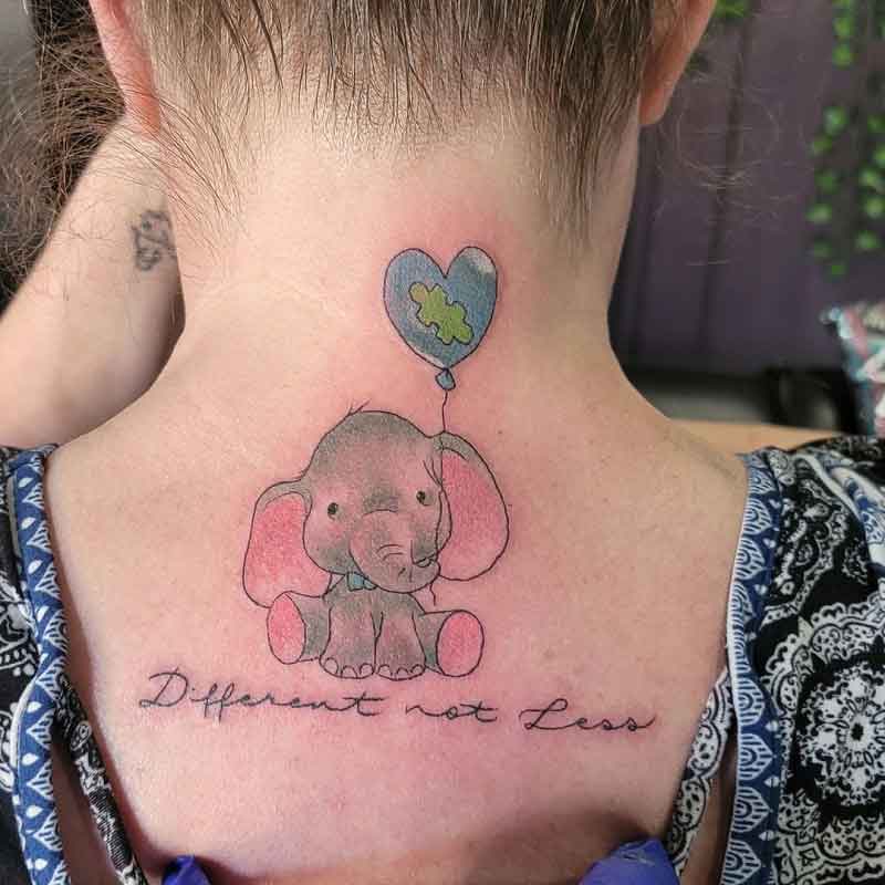 Autism Awareness Elephant Tattoo 1