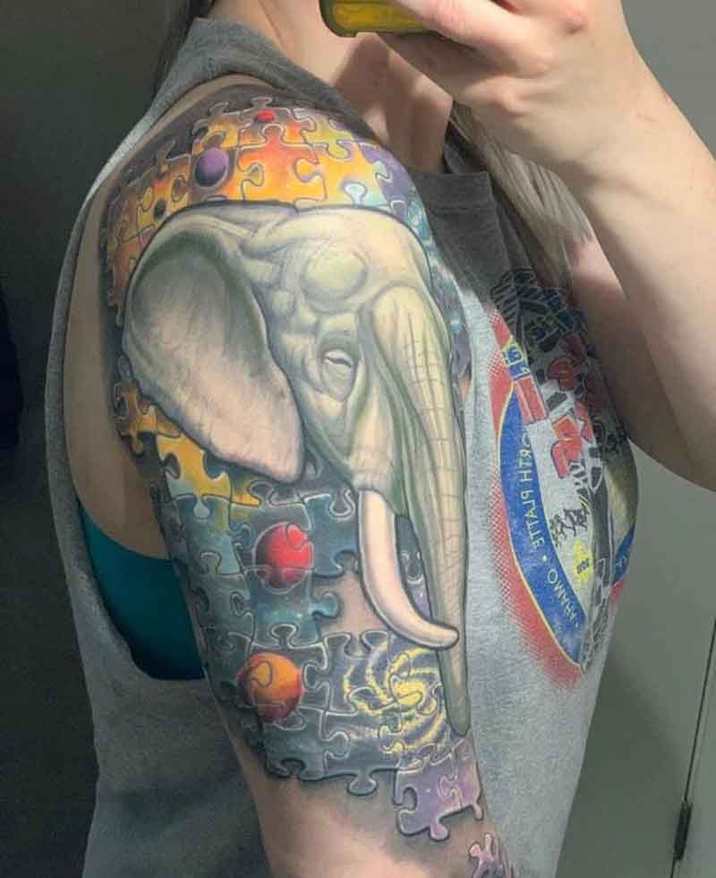 Autism Awareness Elephant Tattoo 2