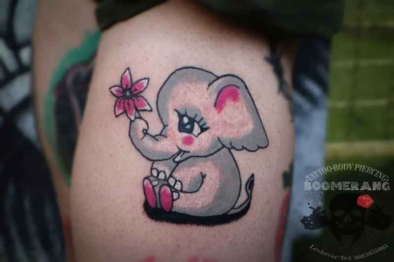 Baby Elephant Tattoo 2