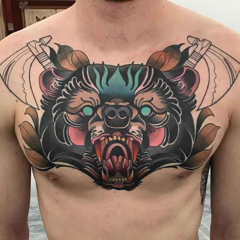 Bear Chest Tattoo 1