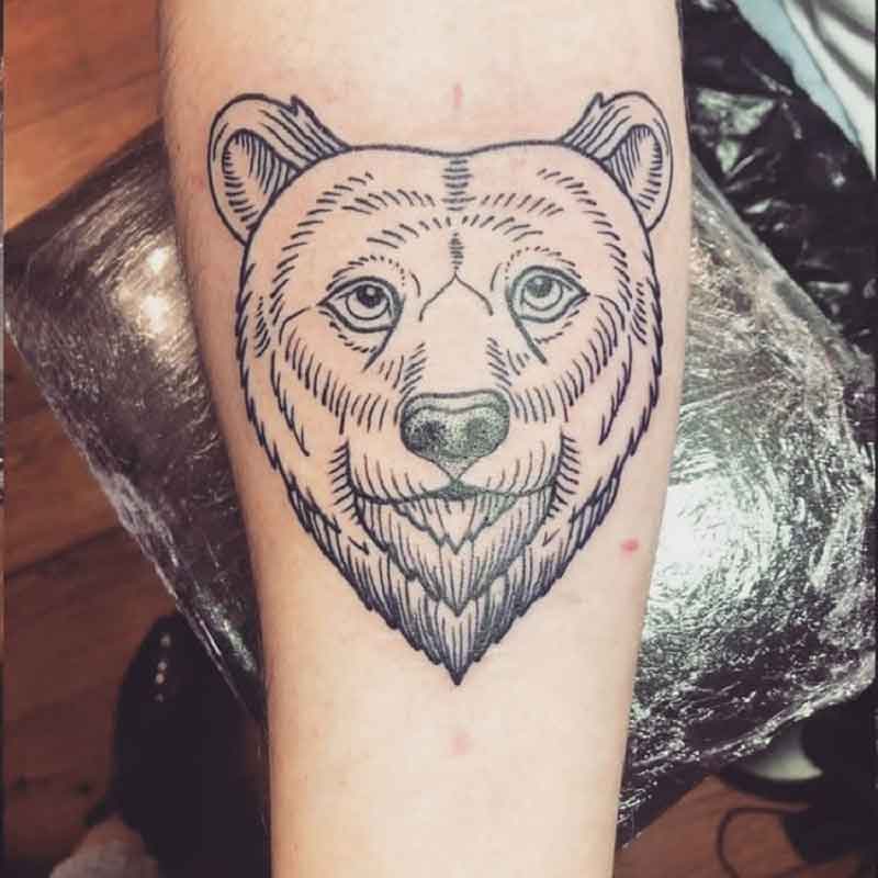 Bear Face Tattoo 1