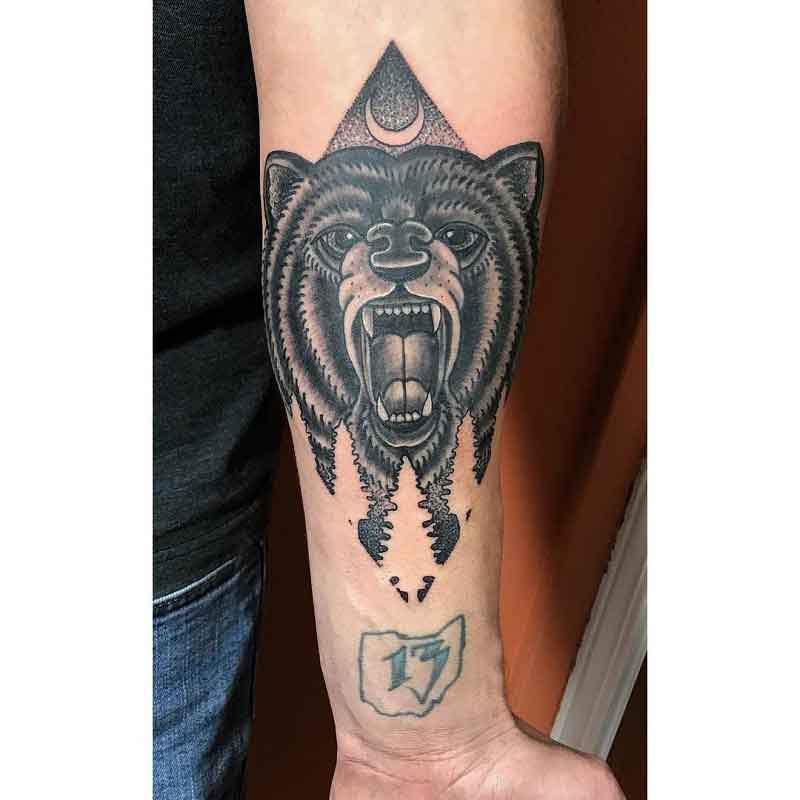 Bear Face Tattoo 2