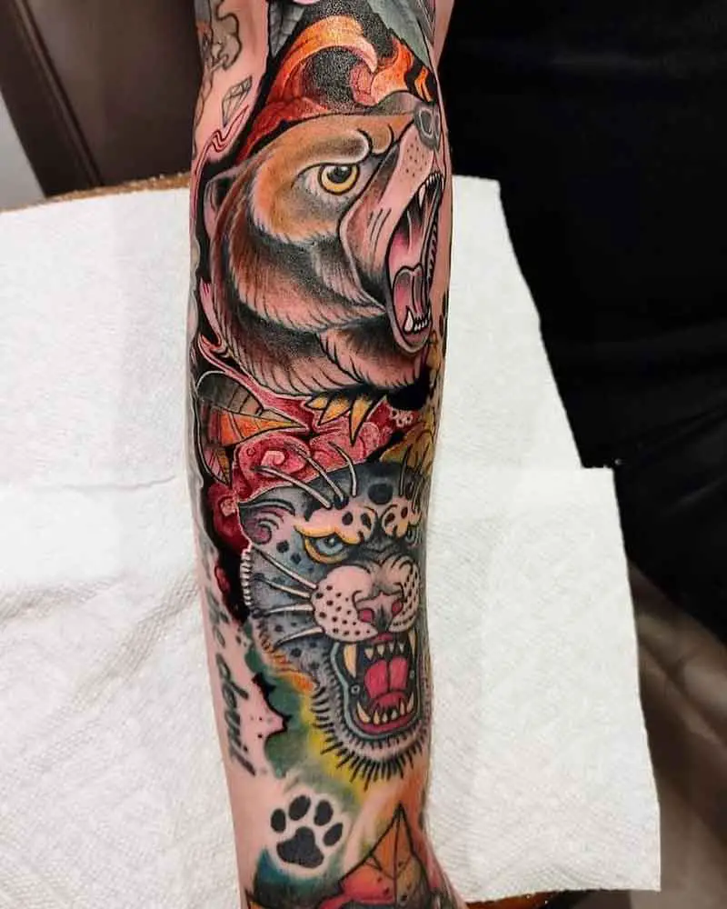 Richard hit each and every detail on this grizzly bear with landscape  forearm wrap before lockdown  we hope to be able to tattoo you all again  very soon   By