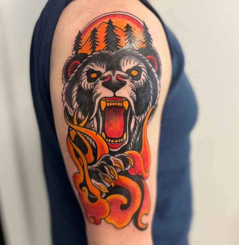 Bear Head Traditional Tattoo 2