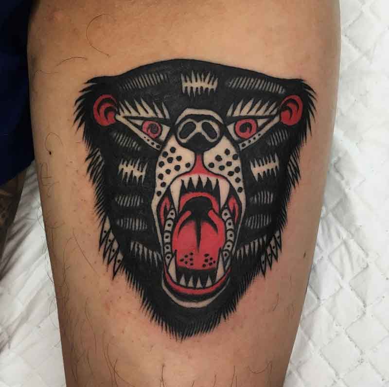 Bear Head Traditional Tattoo 3