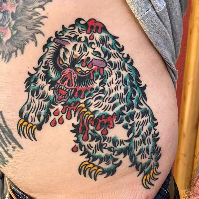 Belly Tattoo Bear 2