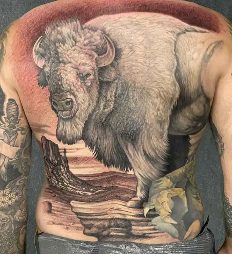 Bison Back Tattoo 1