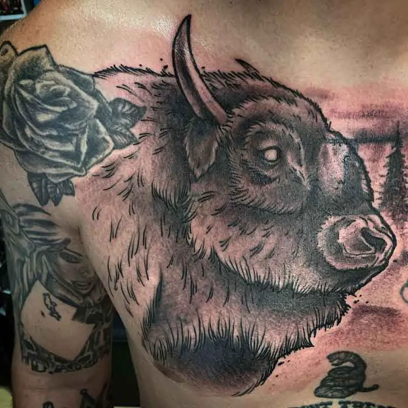 Bison Back Tattoo 3
