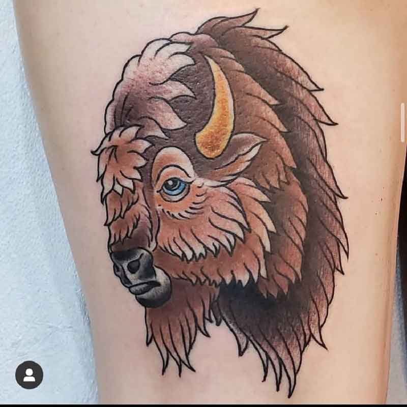 Bison Head Tattoo 1