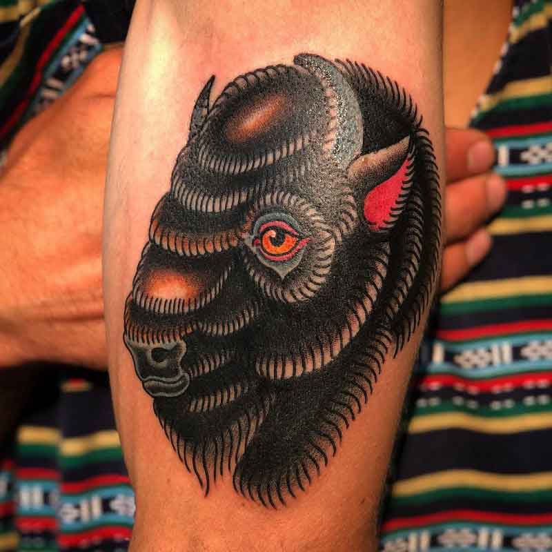 Bison Head Tattoo 2