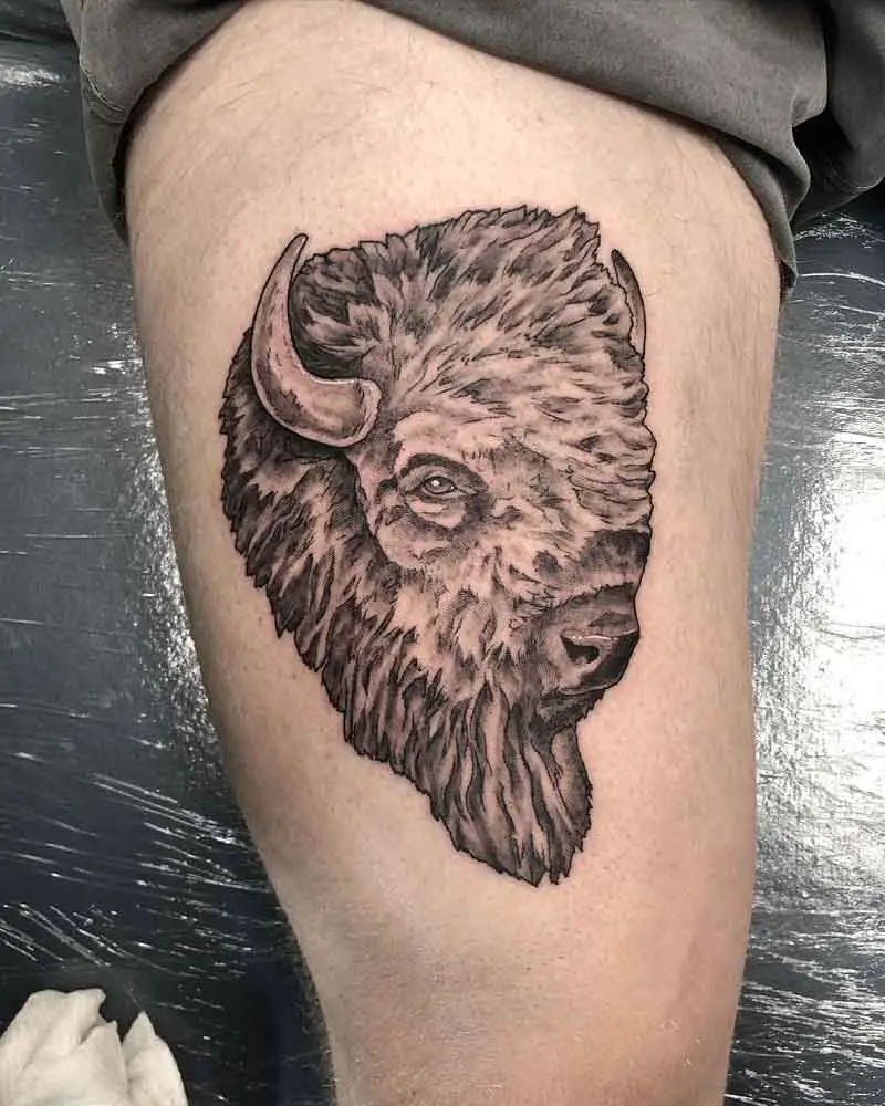 Bison Head Tattoo 3
