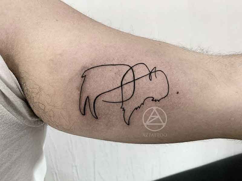Bison Line Tattoo 2