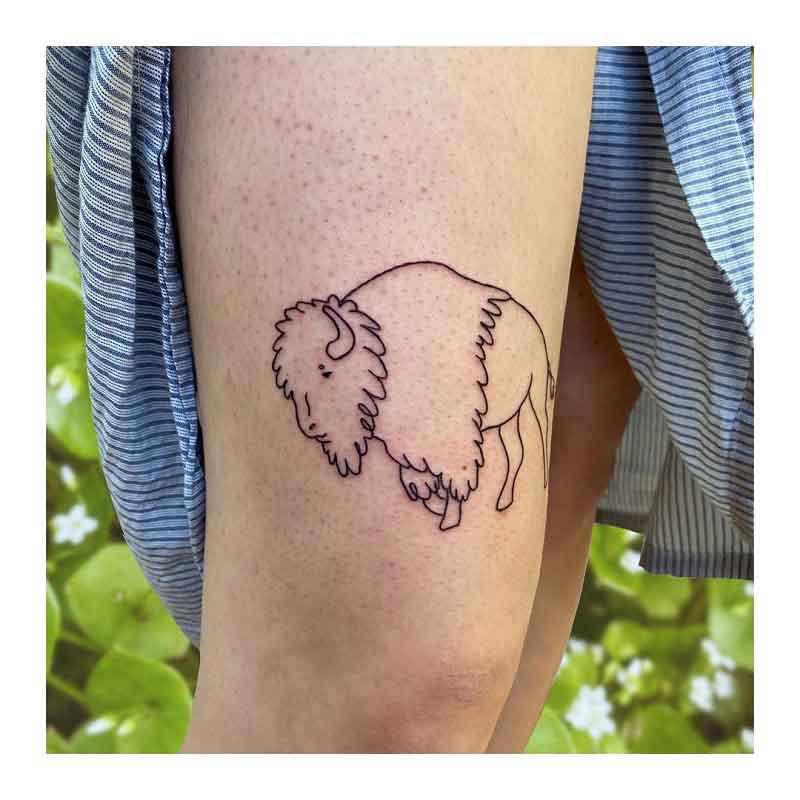 Bison Outline Tattoo 1