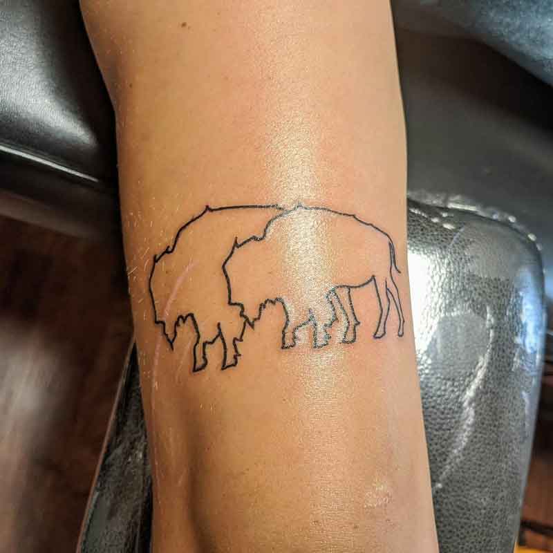 Bison Outline Tattoo 3