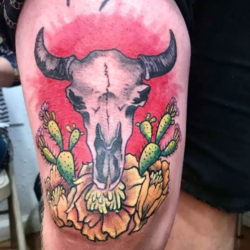 secondaryjay52 Bison skull tattoo