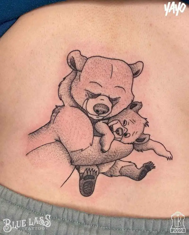 Sarafin Tattoo  I got to do this super fun Brother Bear piece on such a  sweet gal  My books are closed thank you for all your inquiries you can  email