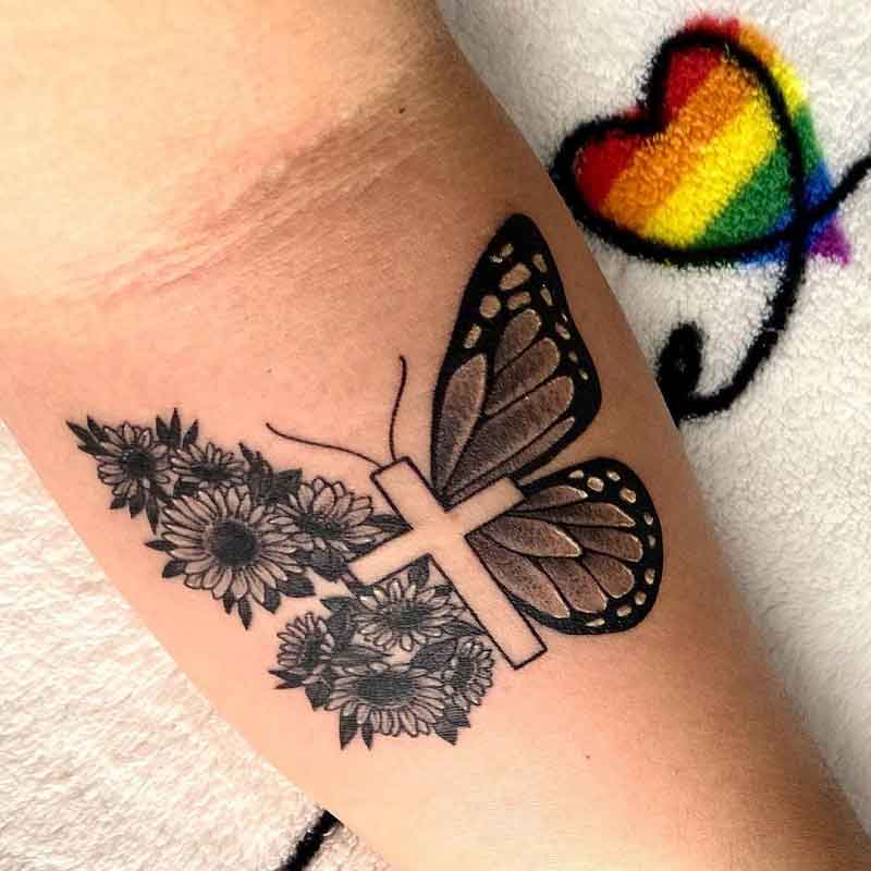Butterfly Cross Tattoo 1