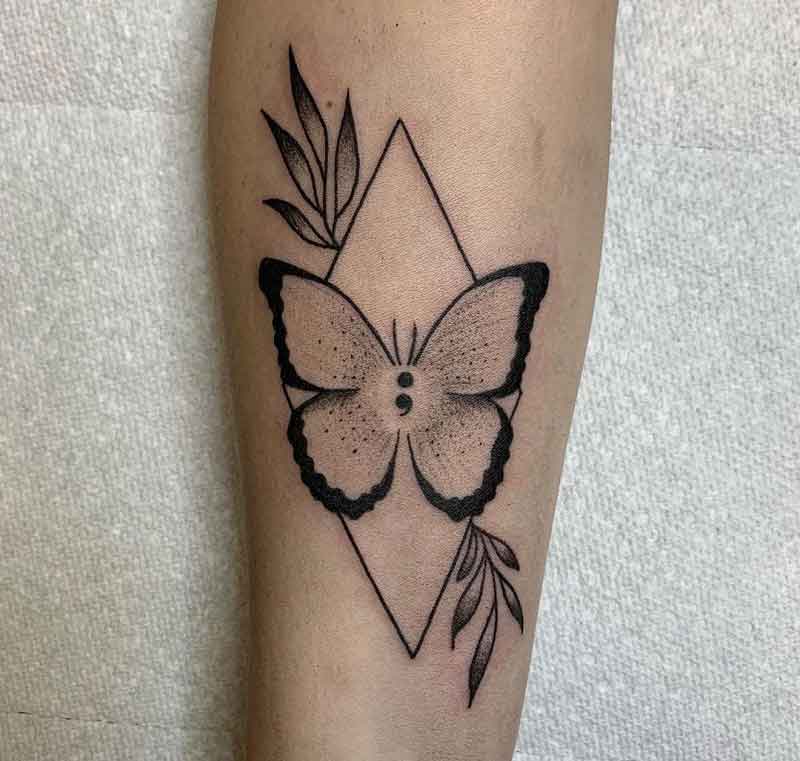 Butterfly Geometric Tattoo 2