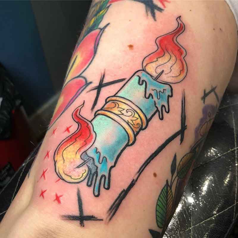 Candle Burning At Both Ends Tattoo 2