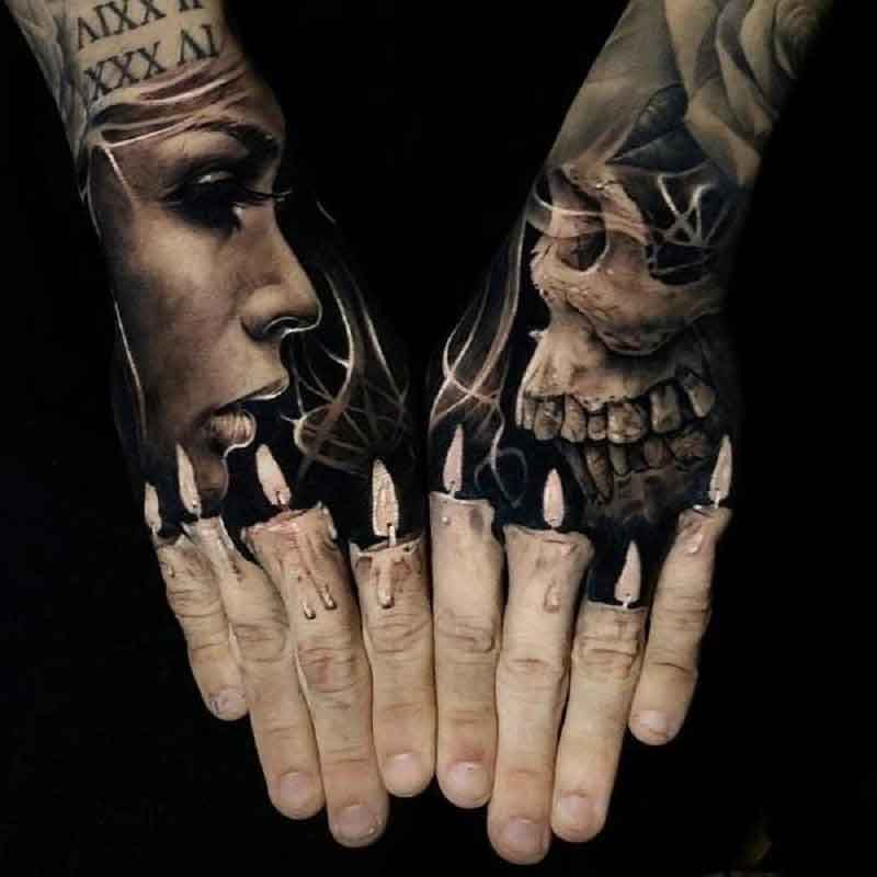 Candle Finger Tattoo 1