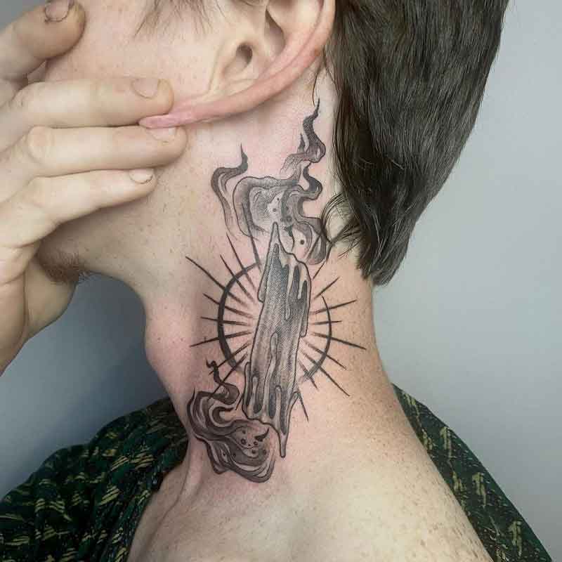 Candle Neck Tattoo 3