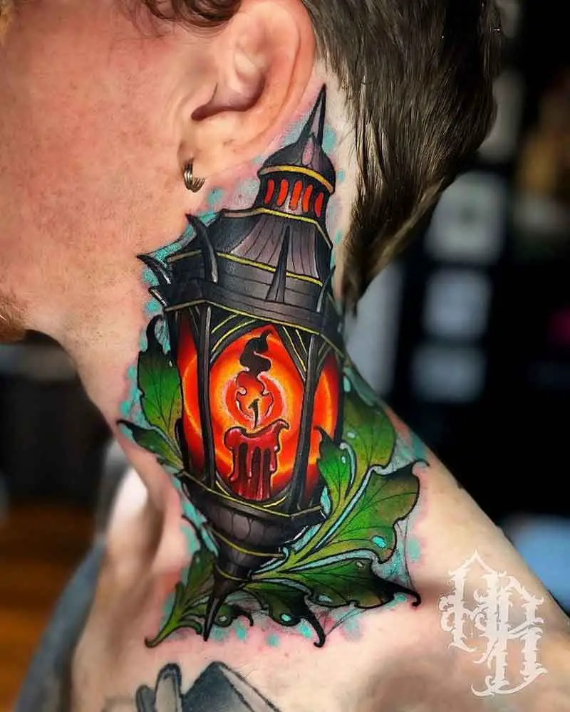 Candle Throat Tattoo 2