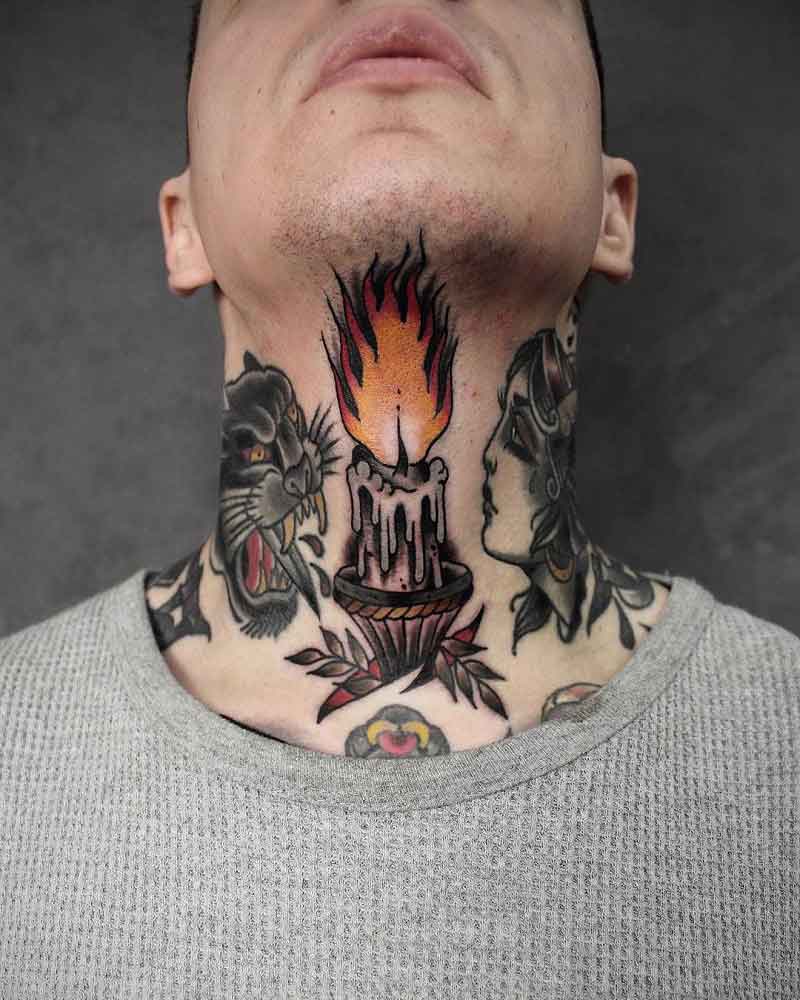 Candle Throat Tattoo 3