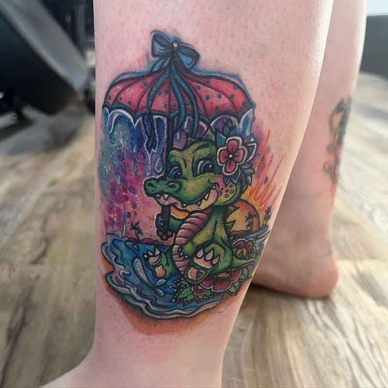 Cartoon Alligator Tattoo 2