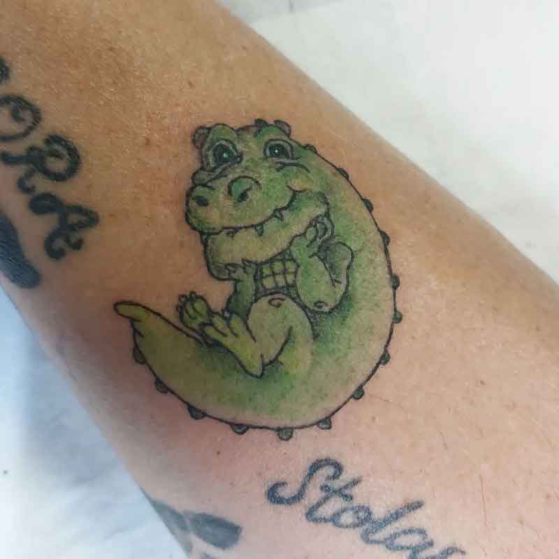 Cartoon Alligator Tattoo 3