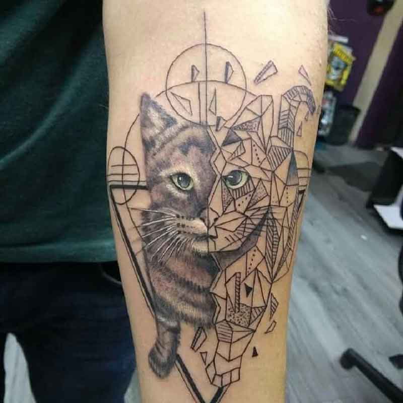 Cat Geometric Tattoo 1