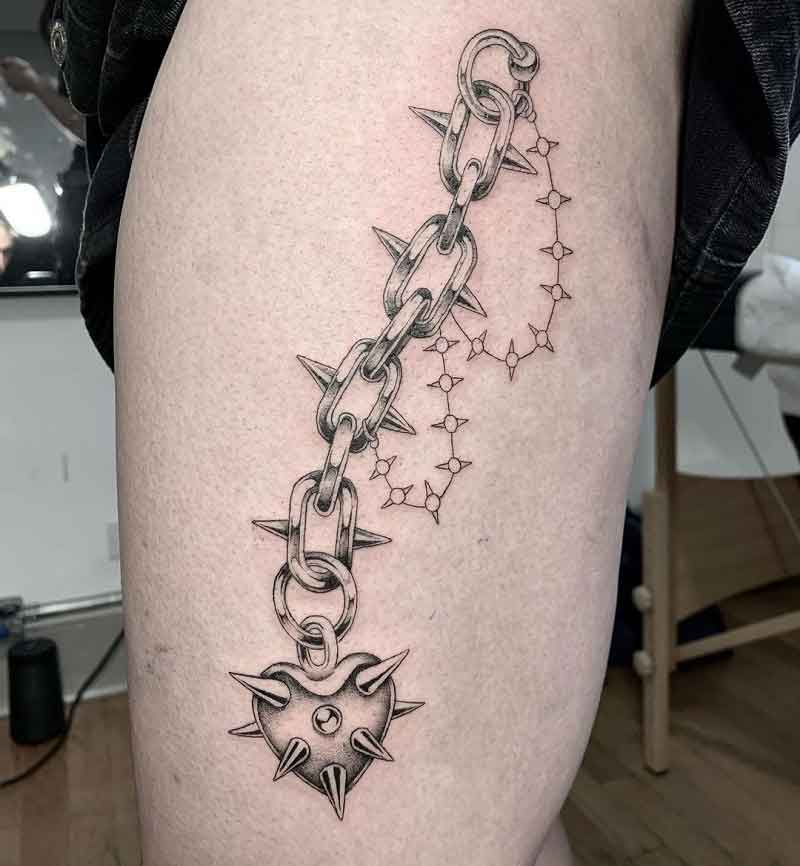 Chain Thigh Tattoo 1
