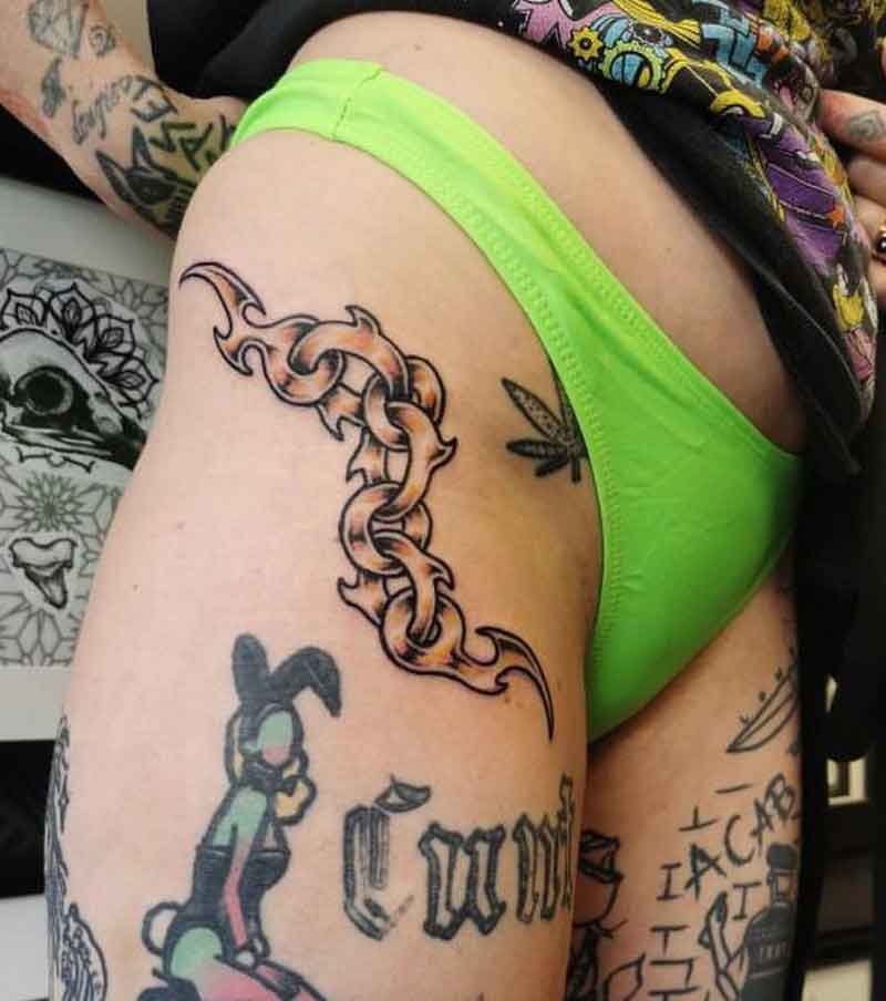 Chain Thigh Tattoo 2