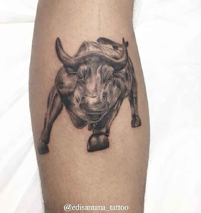 Charging Bull Tattoo 1
