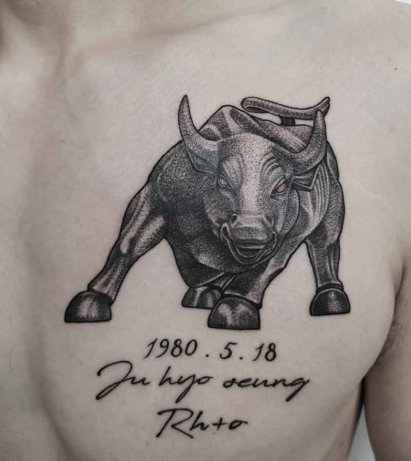 Charging Bull Tattoo 3