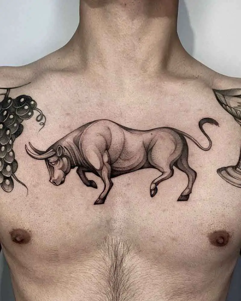 Chest Bull Tattoo 1