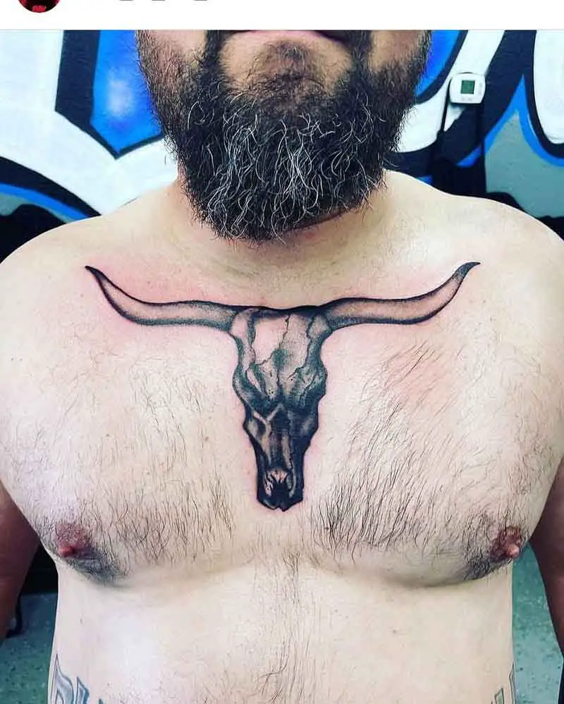 Chest Bull Tattoo 3