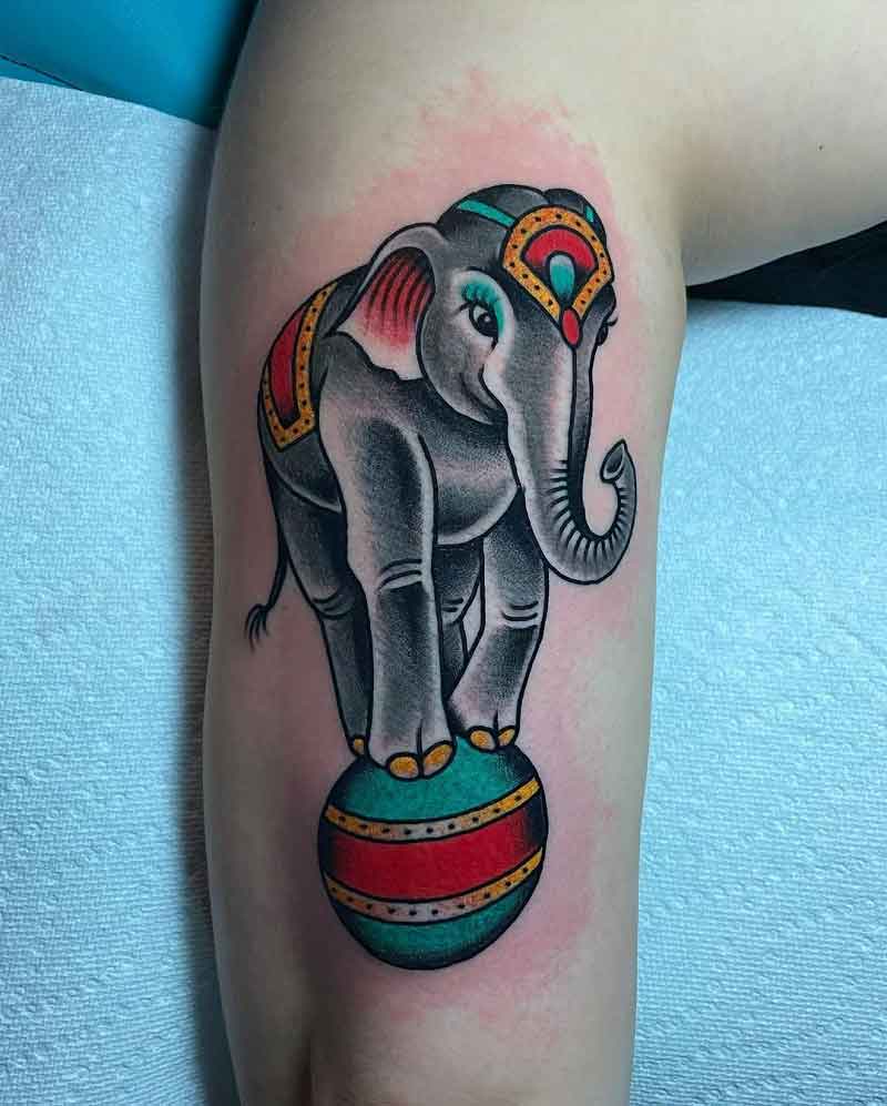 Circus Elephant Tattoo 2