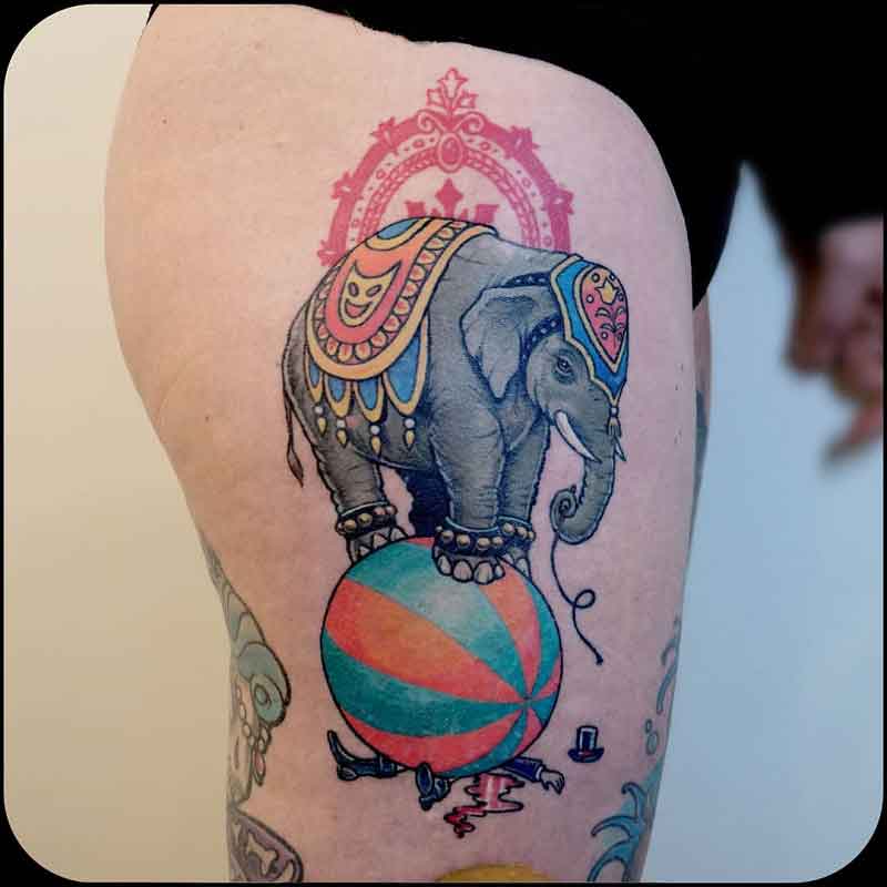 Circus Elephant Tattoo 3