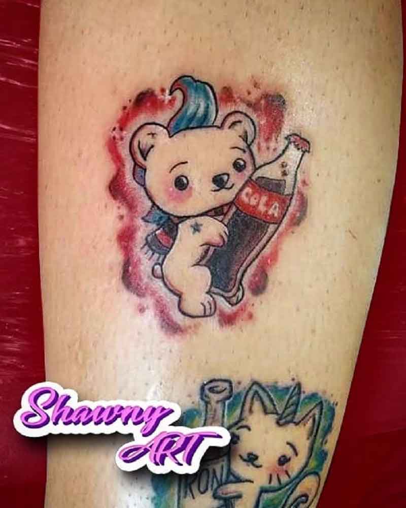 Coke A Cola Bear Tattoo 1