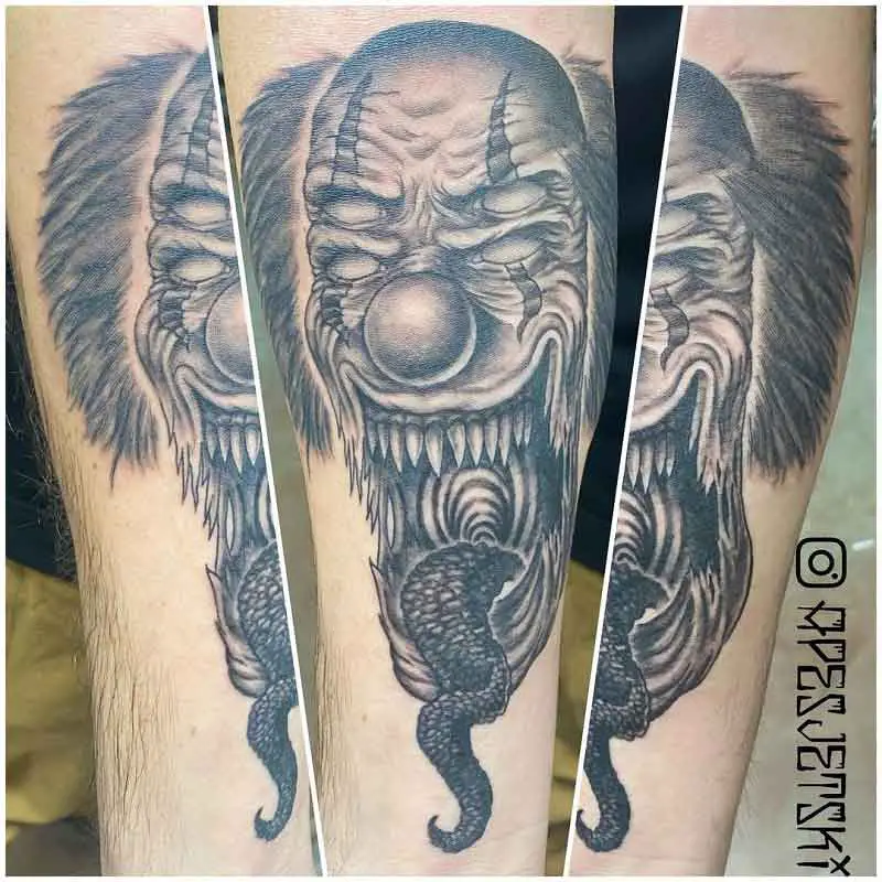 Creepy Clown Tattoo 2
