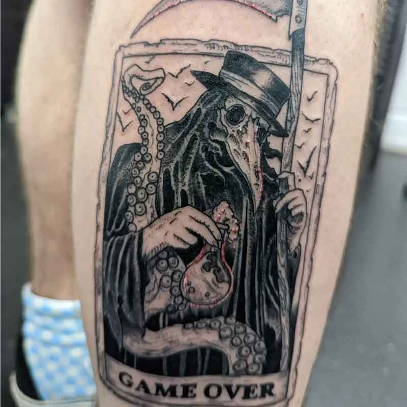 Plague doctor tattoo I worked on over the past two days  If you would like  to book an appointment please email  Instagram