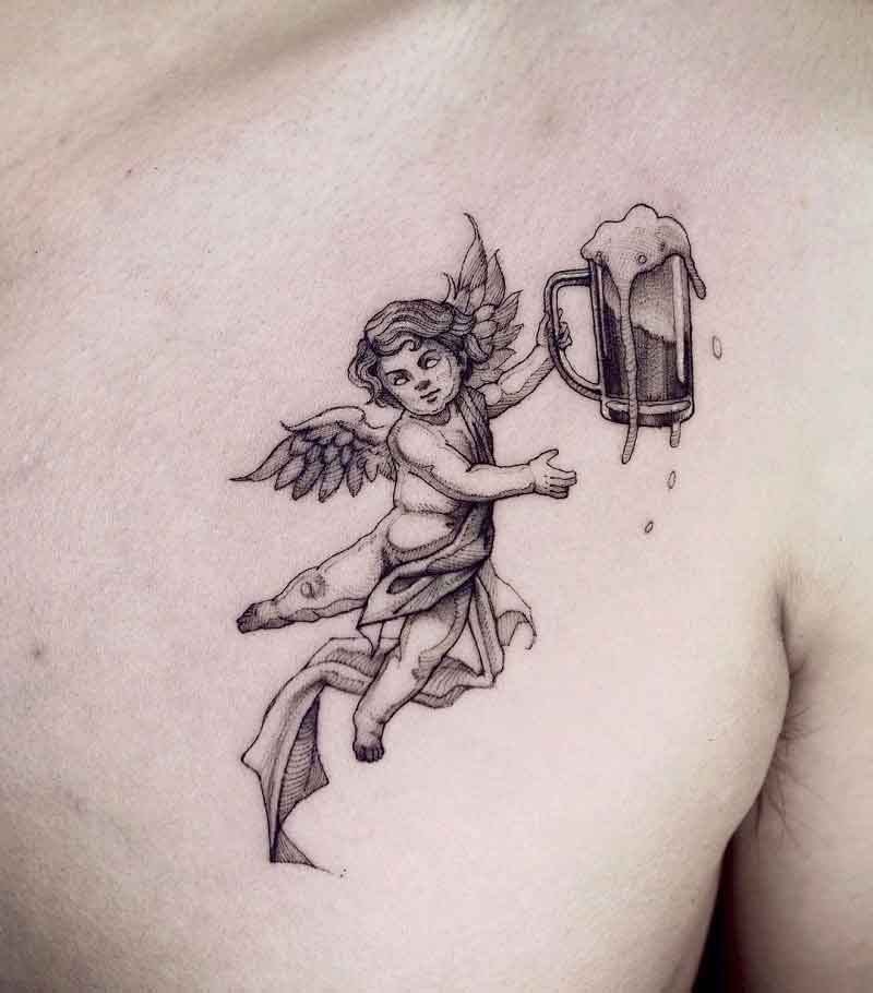 Cupid Chest Tattoo 1