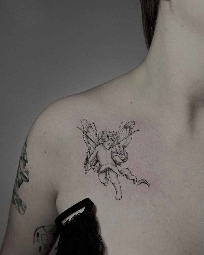 Cupid Chest Tattoo 3