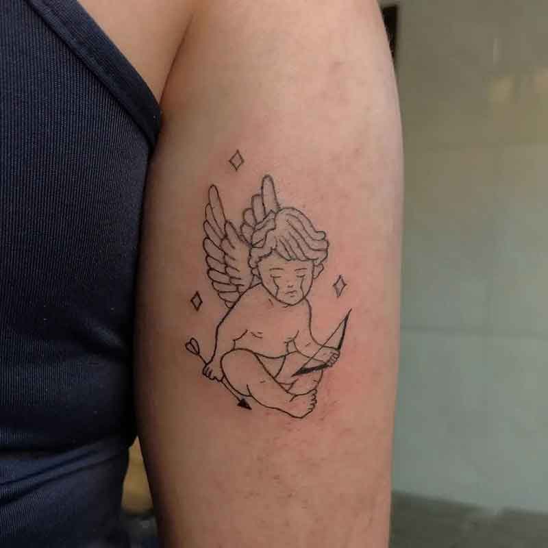 Cupid Tattoo Outline 1