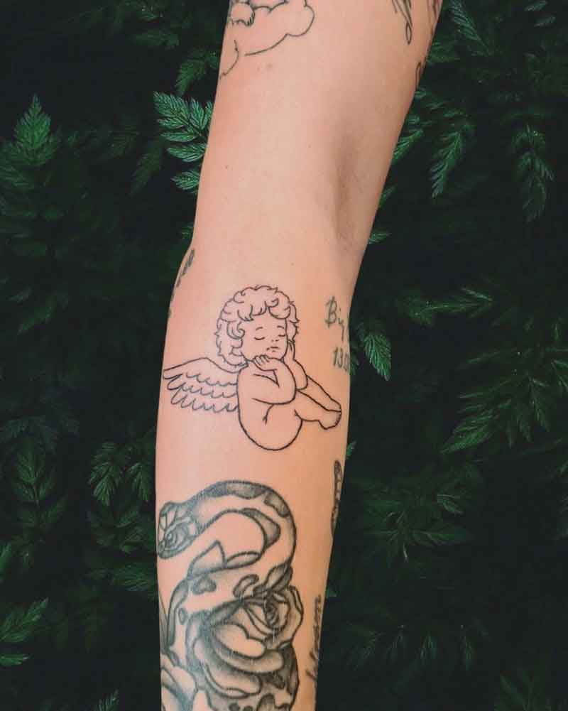 Cupid Tattoo Outline 3