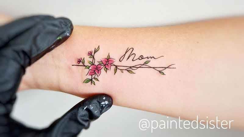 Dainty Floral Cross Tattoo 1