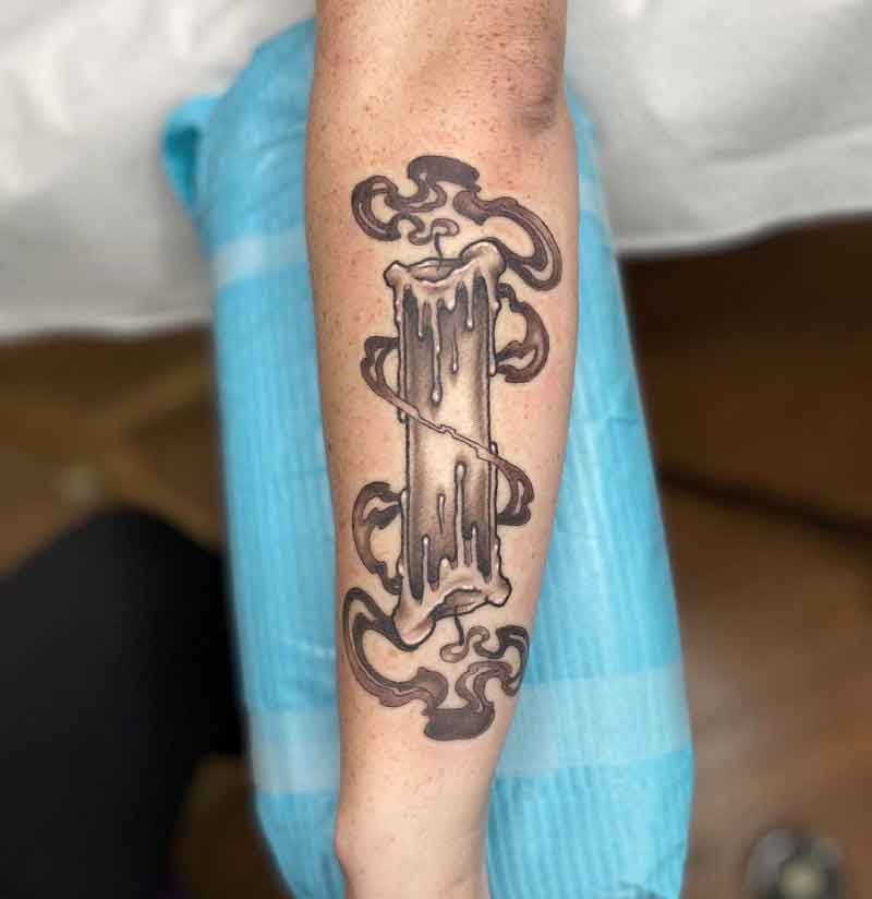 Double Sided Candle tattoo by leonienewtattoos at Chapel Tattoo in  Melbourne Australia leonienewtattoos leonienew c  Candle tattoo  Tattoos Embroidery tattoo