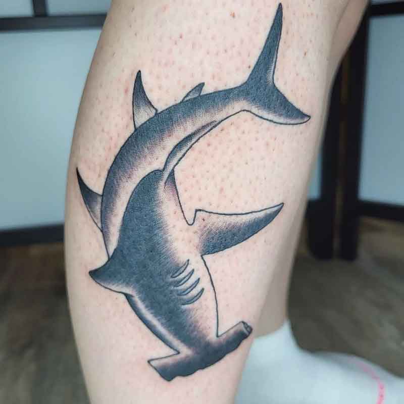 Downward Hammerhead Shark Tattoo 1